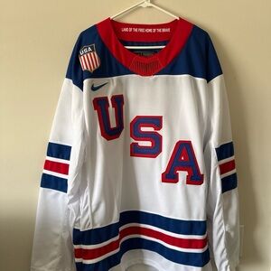Nike White and Blue USA Jersey